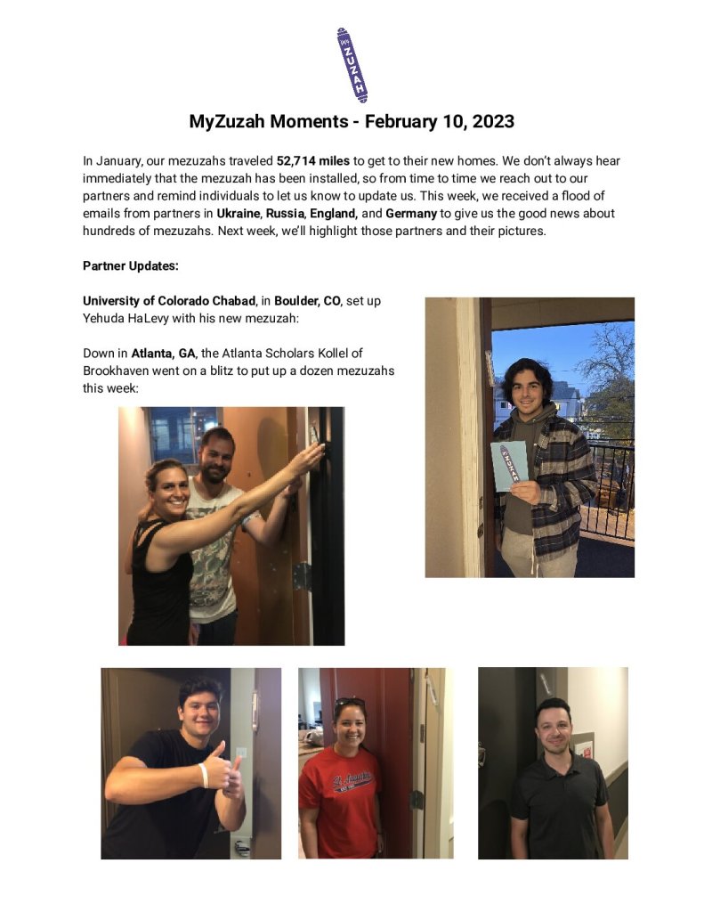 thumbnail of MyZuzah Moments – February 10, 2023